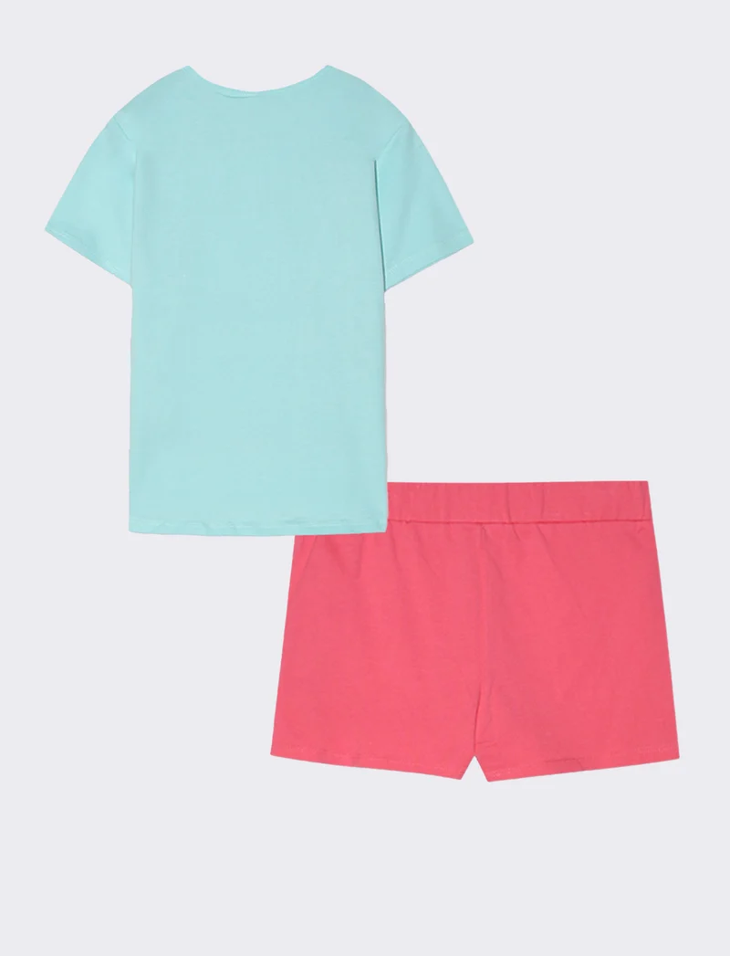 Completo Stitch da bambina - Verde acqua