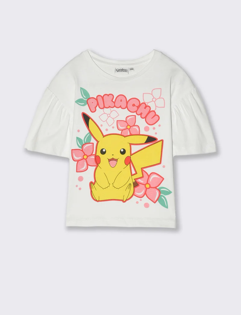 T-shirt tema Pokemon da bambina - Bianco