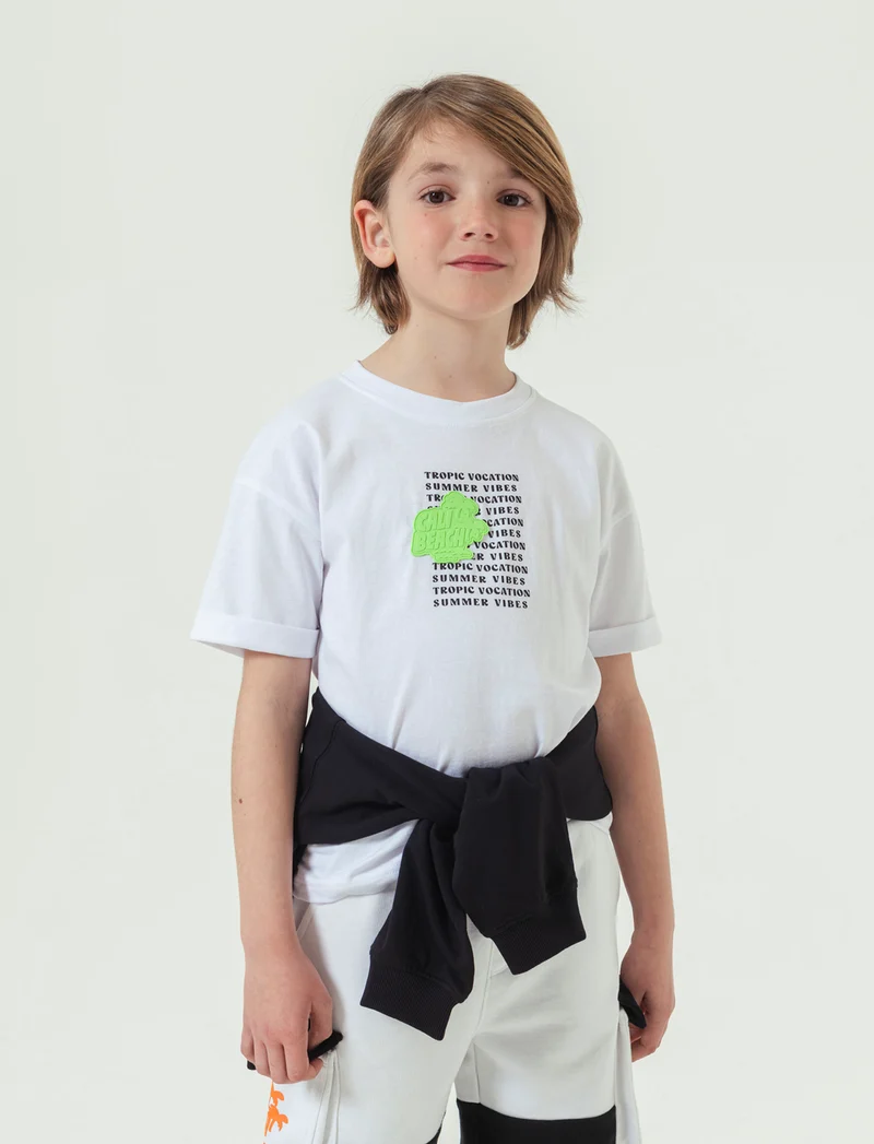 T-shirt patch gommati da bambino - Bianco