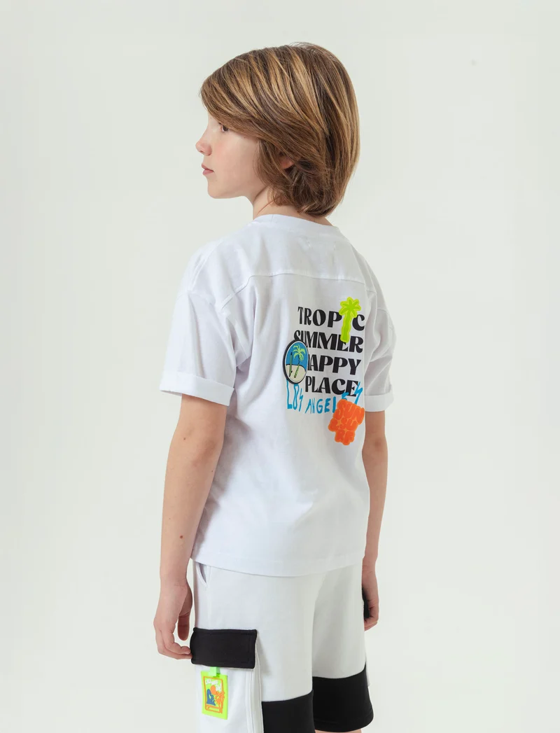 T-shirt patch gommati da bambino - Bianco