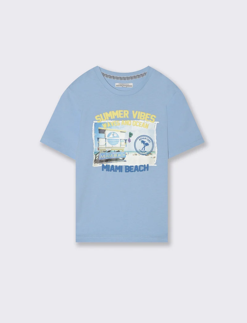 T-shirt mezza manica da bambino - Celeste