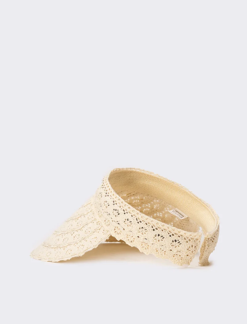 Cappello bambina visiera con passamaneria - Beige