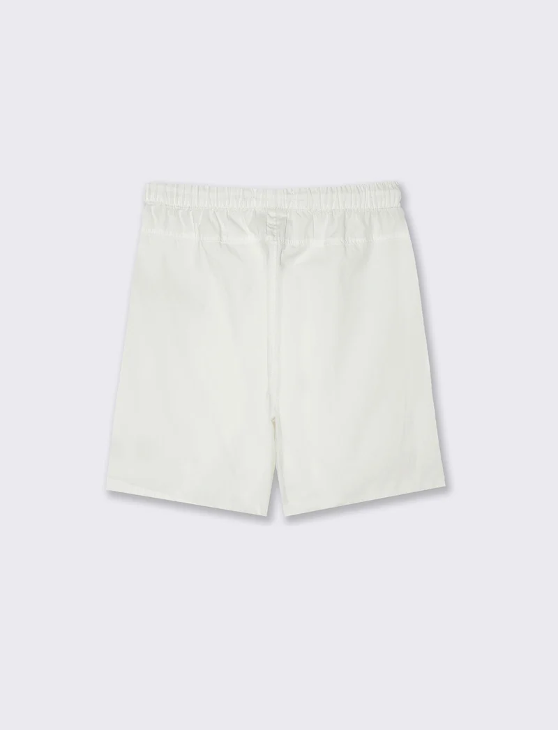 Bermuda in cotone tinta unita da bambino - Bianco