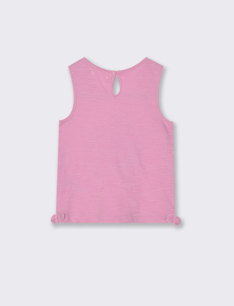 Canotta con fiocchetti da neonata - Rosa