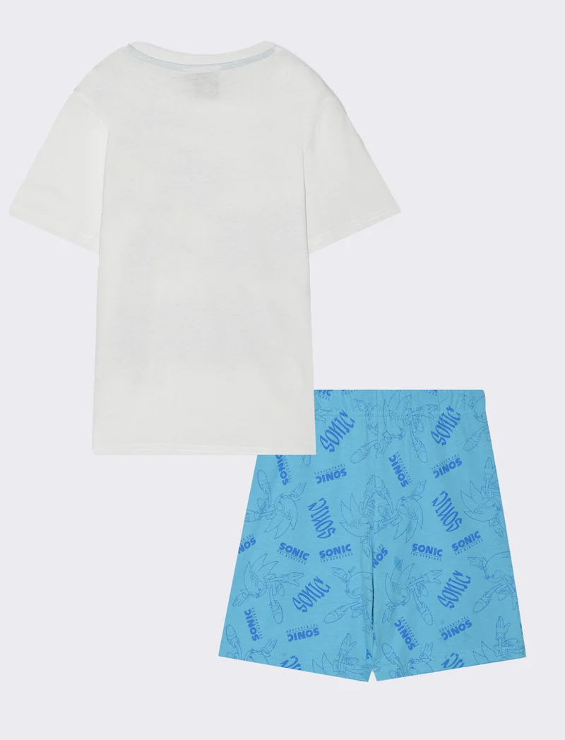 Completo con stampa Sonic da bambino - Azzurro