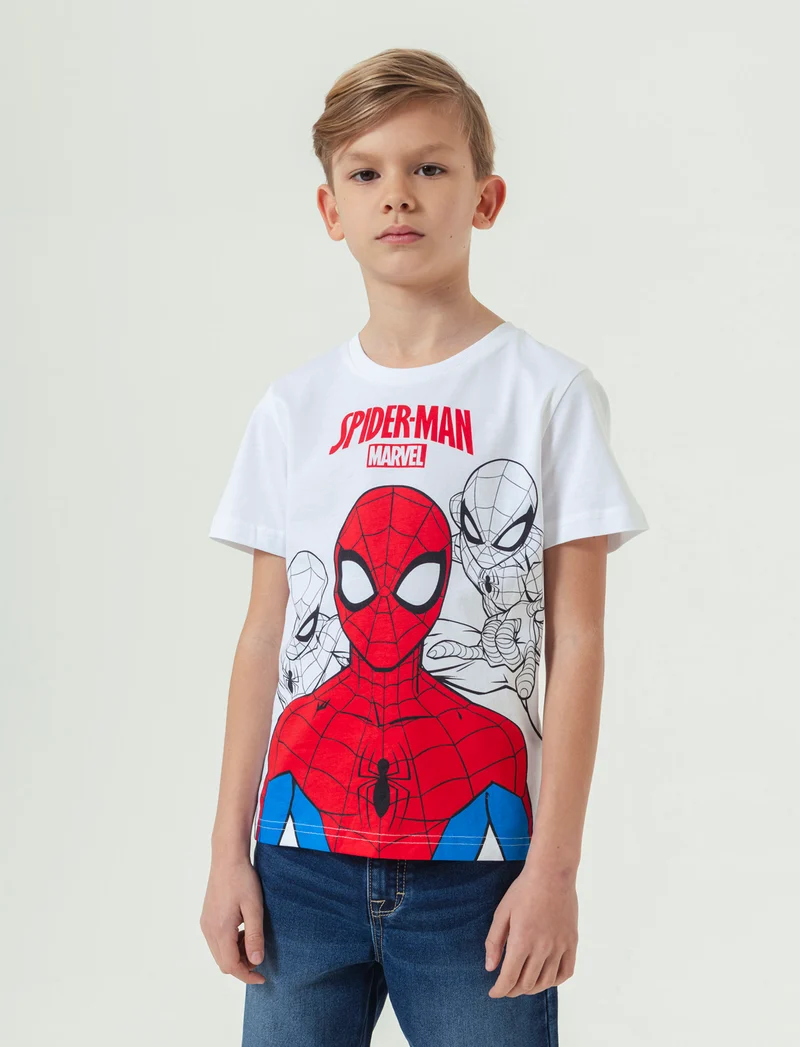 T-shirt girocollo Spiderman da bambino - Bianco
