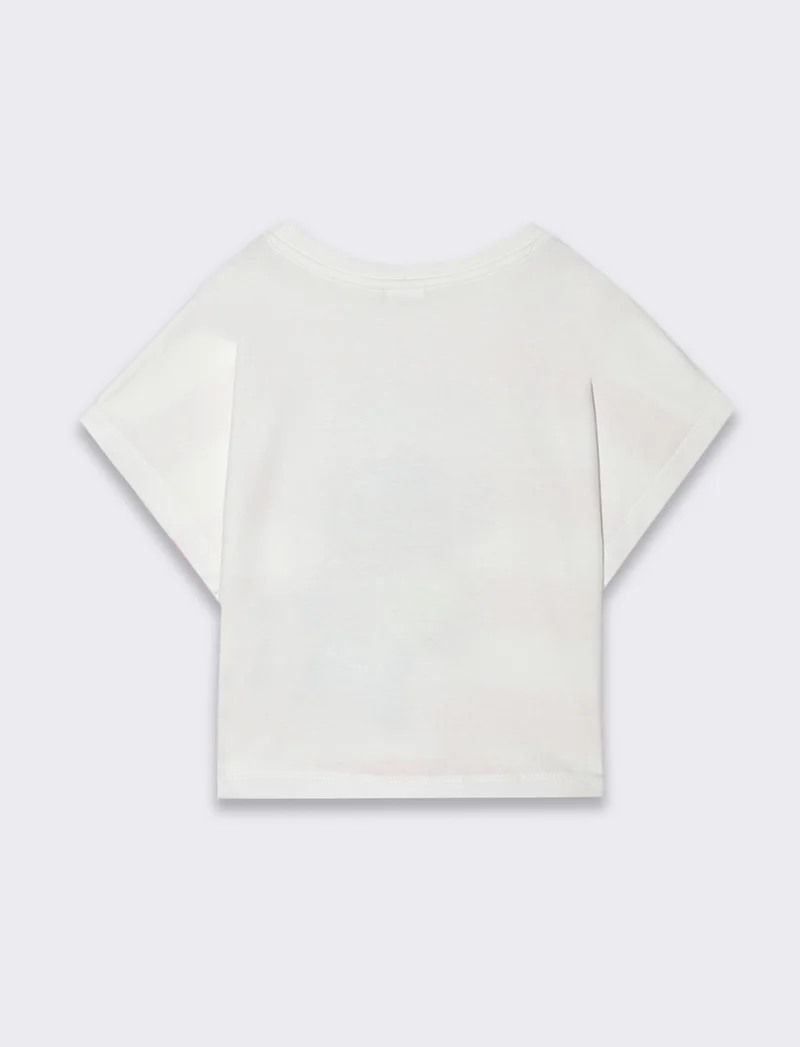 T-shirt rigata con stampa Stitch da bambina - Righe