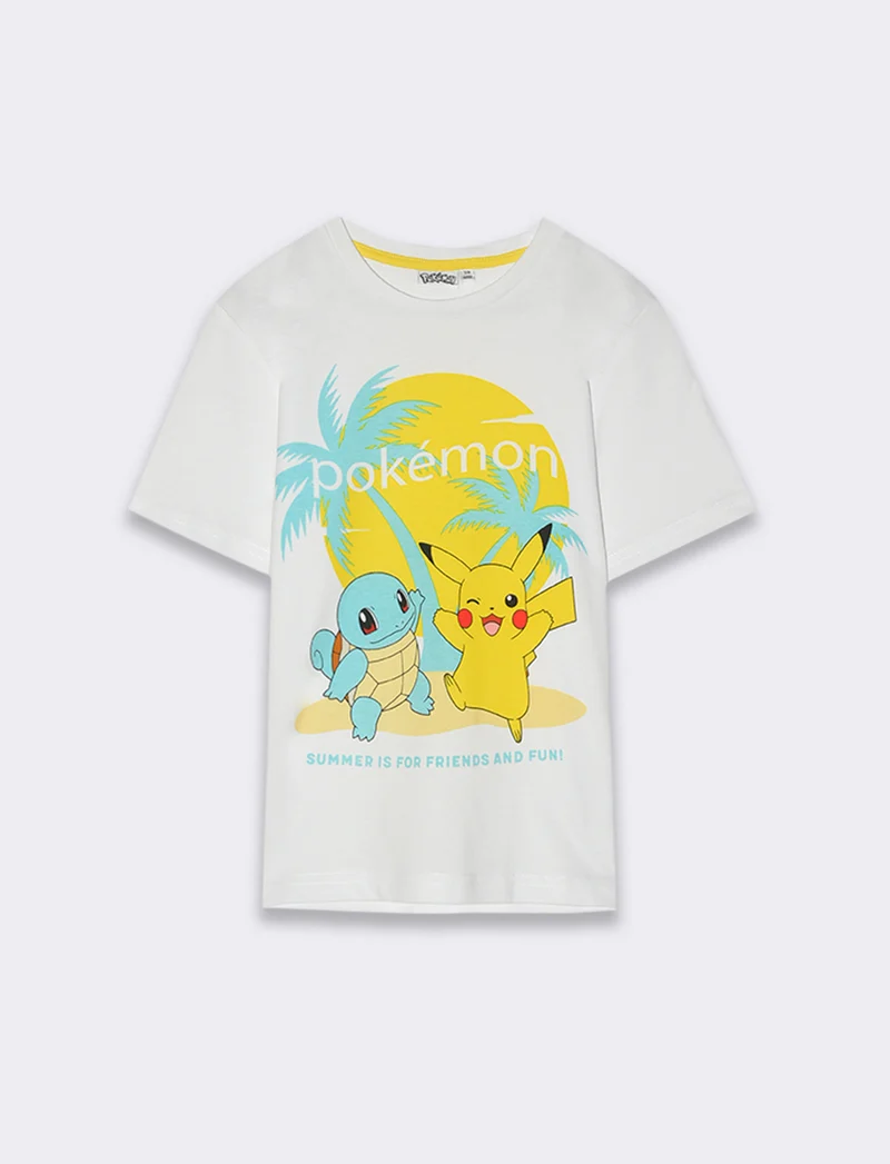 T-shirt con personaggio Pokemon da bambino - Bianco