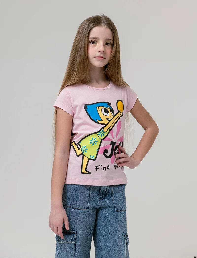 T-shirt Inside Out da bambina - Rosa