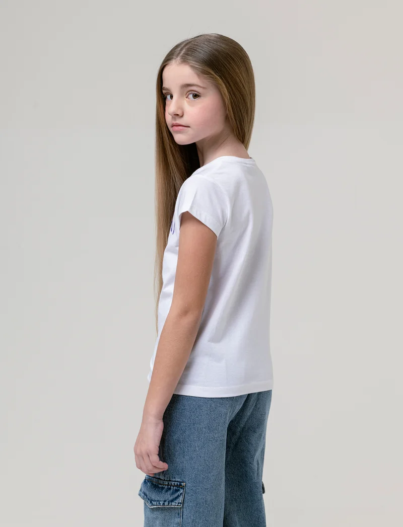 T-shirt Halloween Wednesday da bambina - Bianco