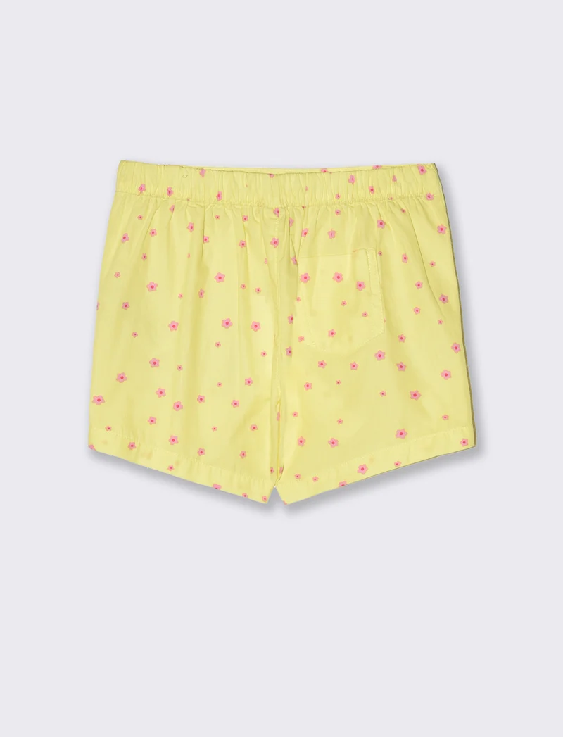 Short in popeline da bambina - Giallo