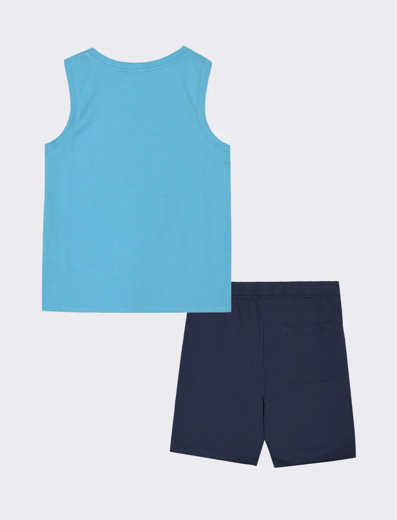 Set due pezzi con canotta da bambino - Turchese