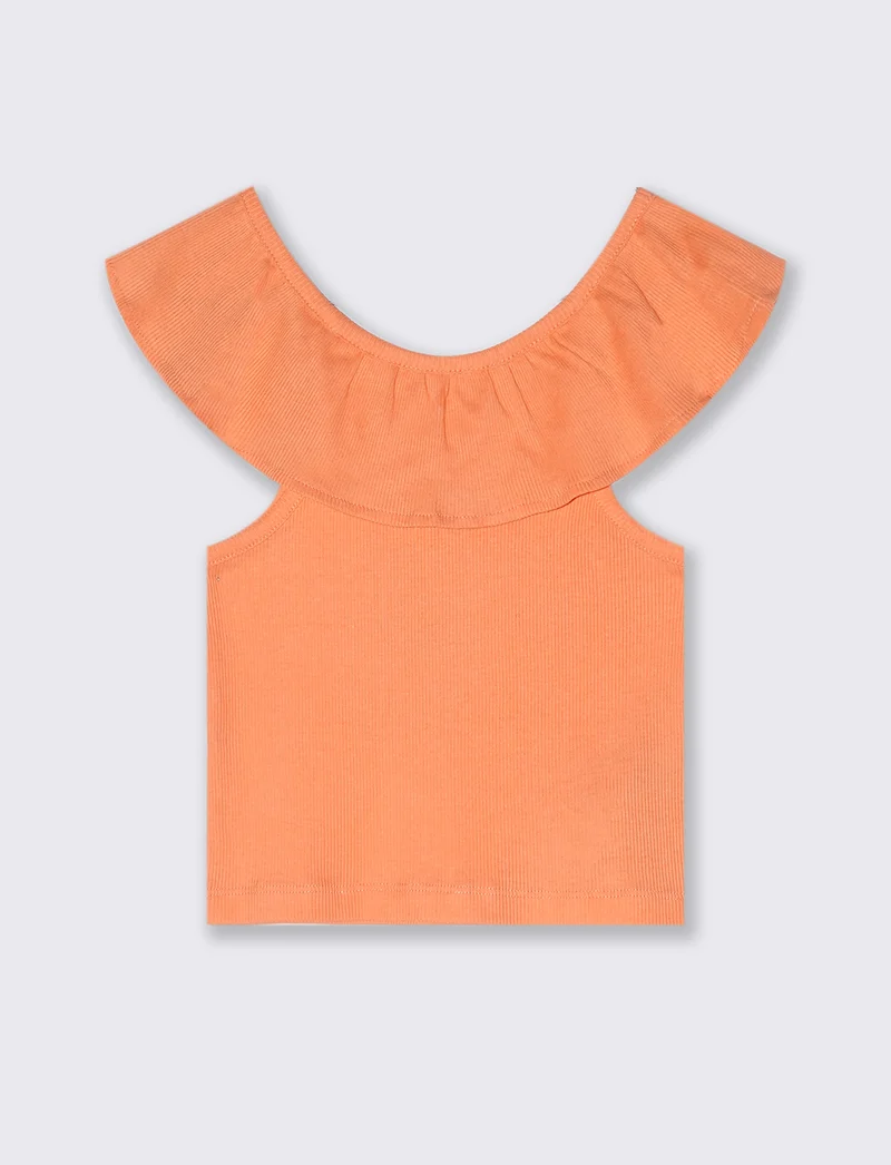 Top rouches. da bambina - Arancione