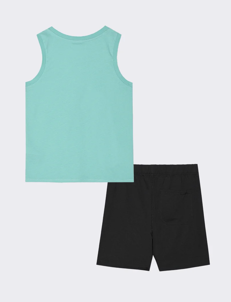 Set due pezzi con canotta da bambino - Verde acqua
