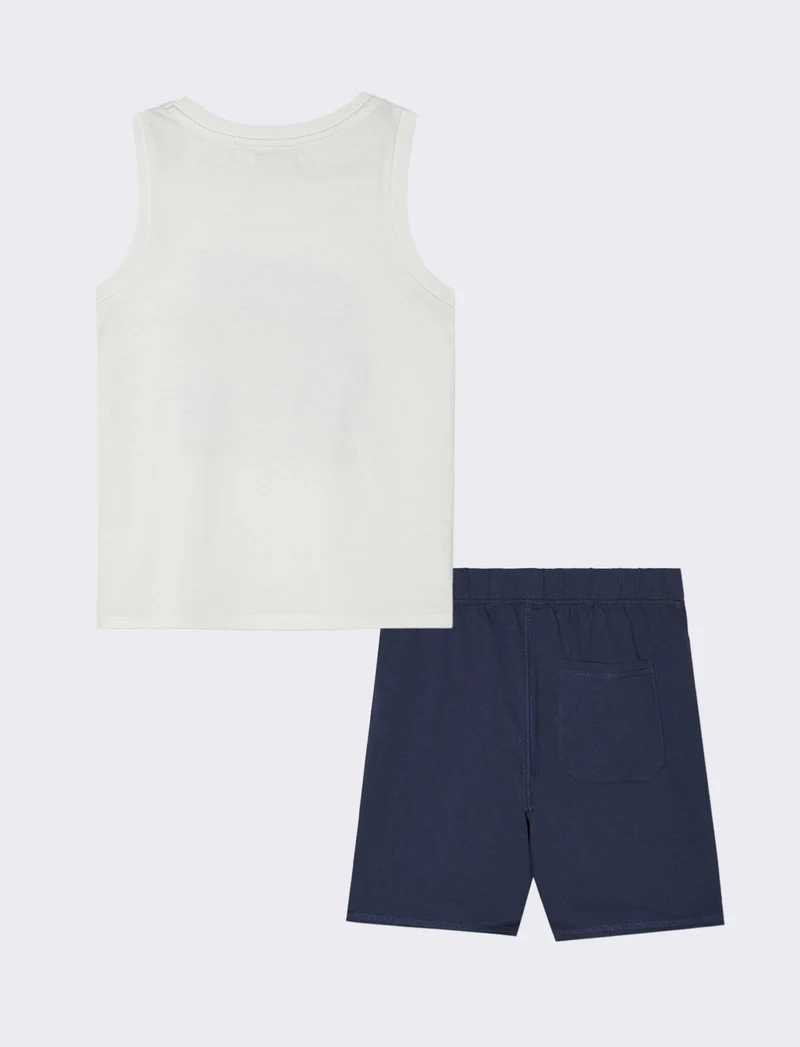 Set due pezzi con canotta da bambino - Bianco