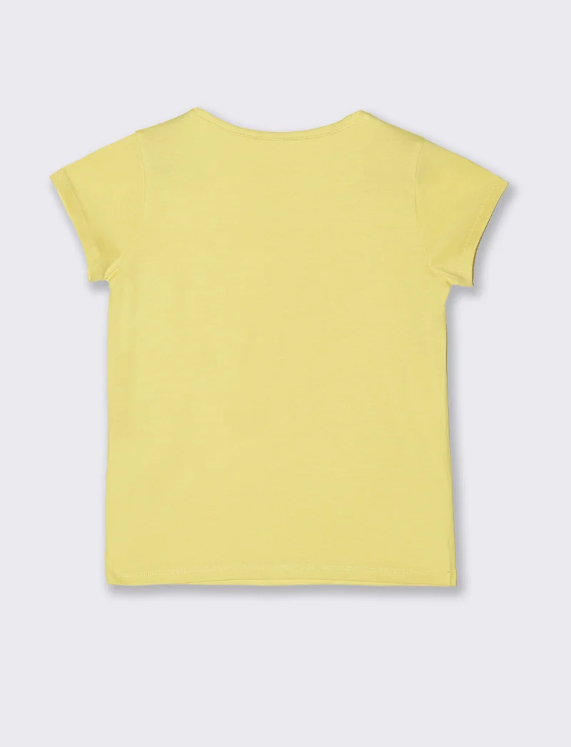 T-shirt con stampa multicolor da bambina - Giallo limone