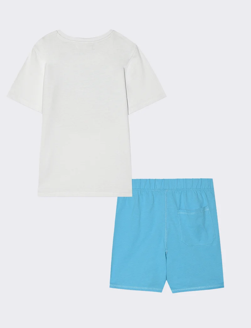 Set due pezzi mezza manica bambino - Bianco