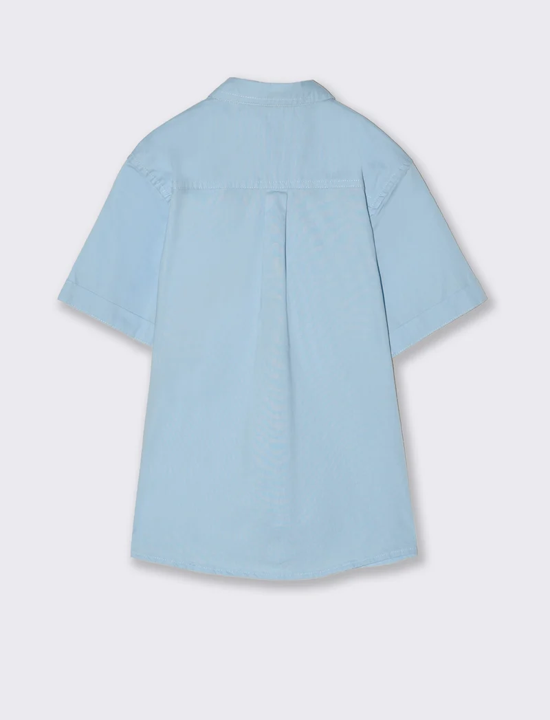 Camicia tinta unita da bambino - Azzurro cielo