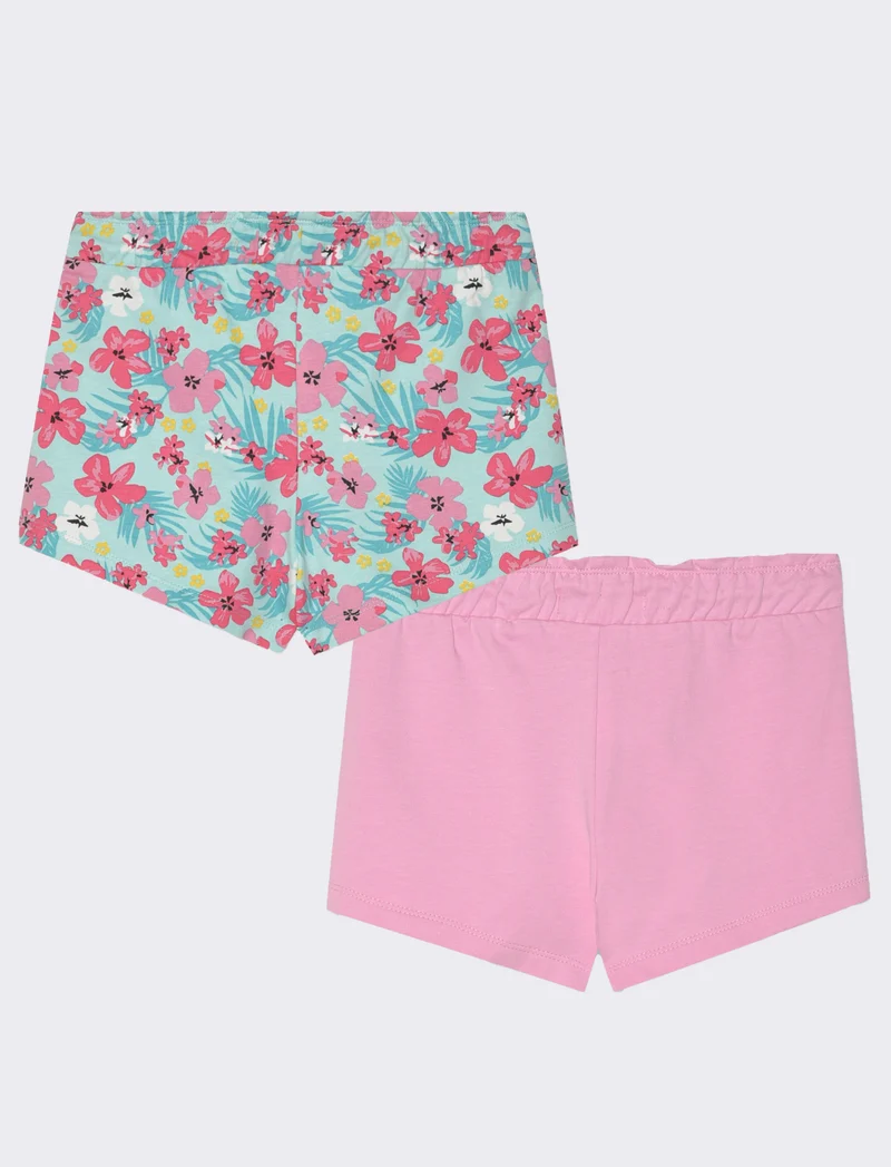 Short in felpa 2 pack da bambina - Fuxia