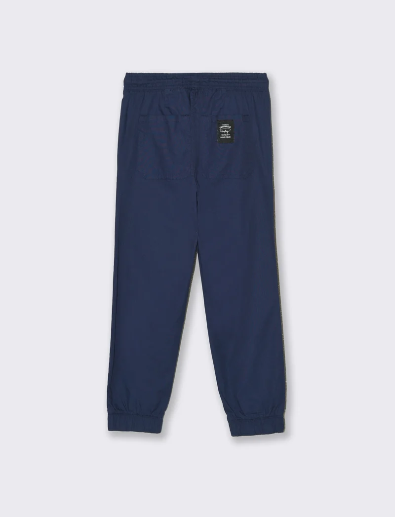 Pantalone in cotone modello cargo da bambino - Blu