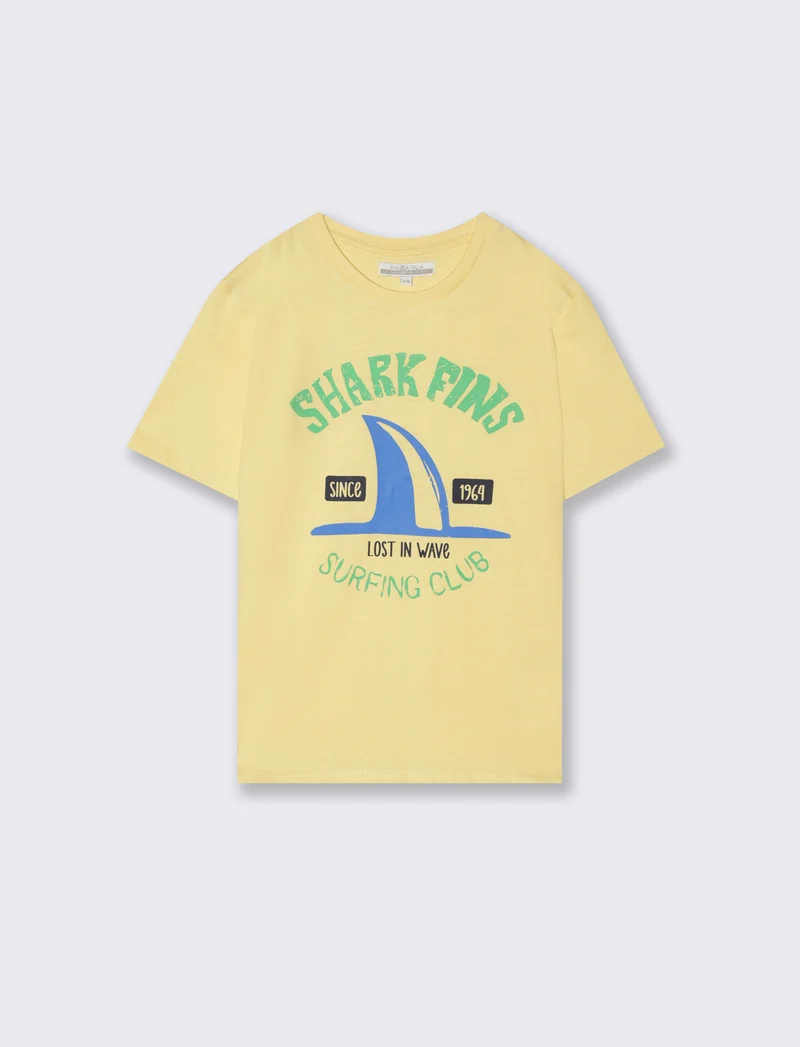 T-shirt con stampa summer da bambino - Giallo
