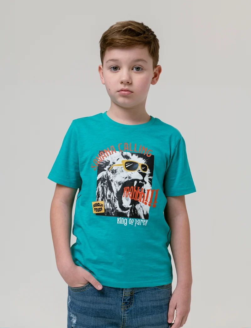T-shirt stampa estiva da bambino - Verde acqua
