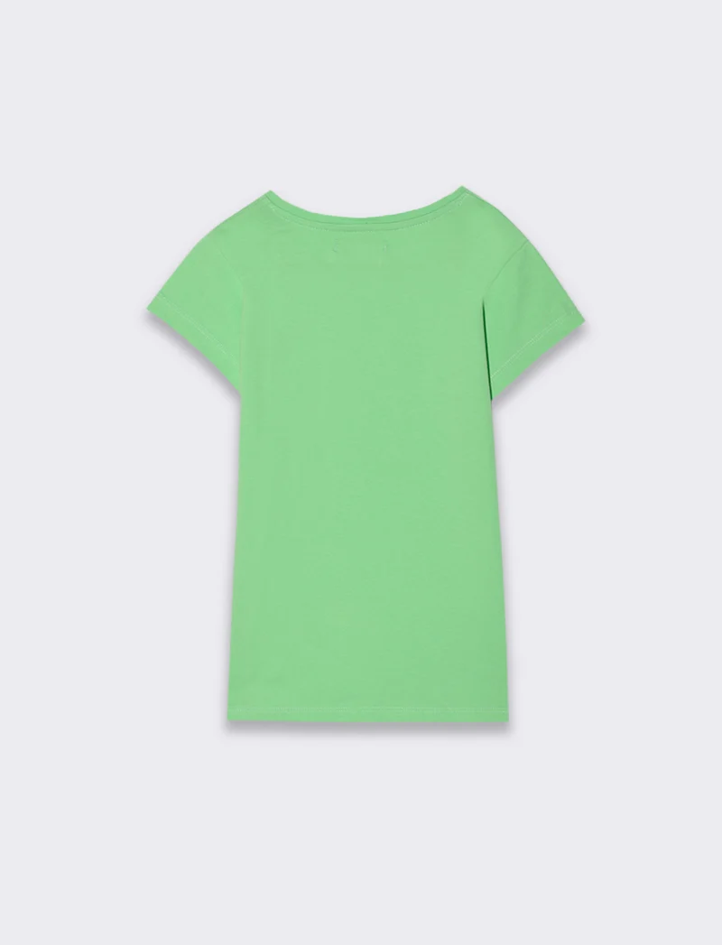 T-shirt da bambina con stampa monocolore - Verde