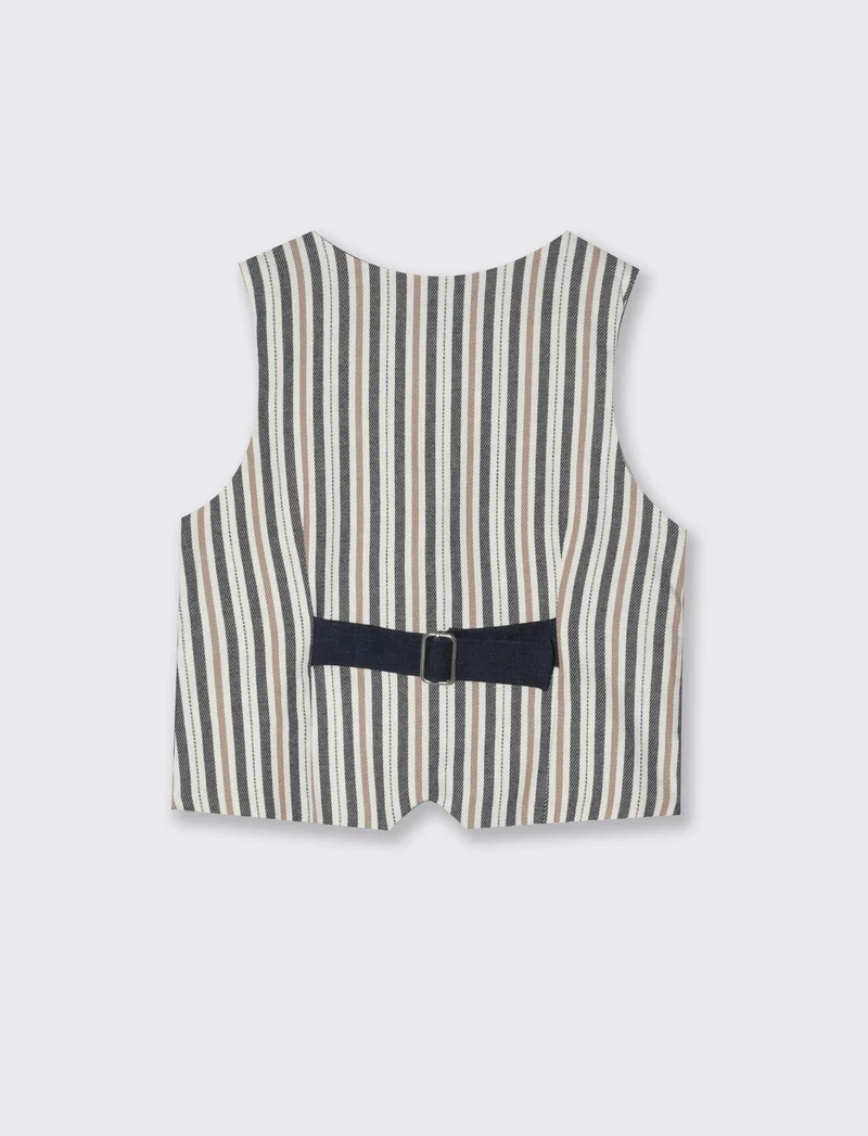 Gilet con retro a contrasto da neonato - Blu
