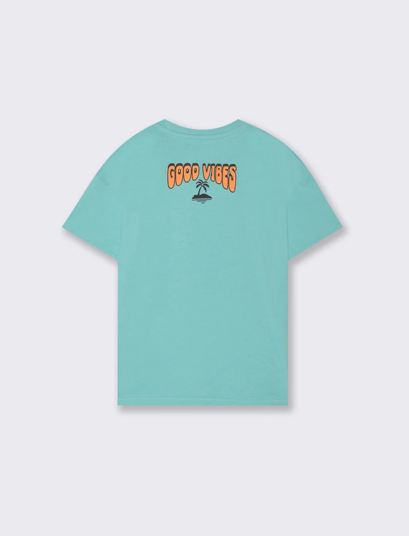 T-shirt con patch da bambino - Verde