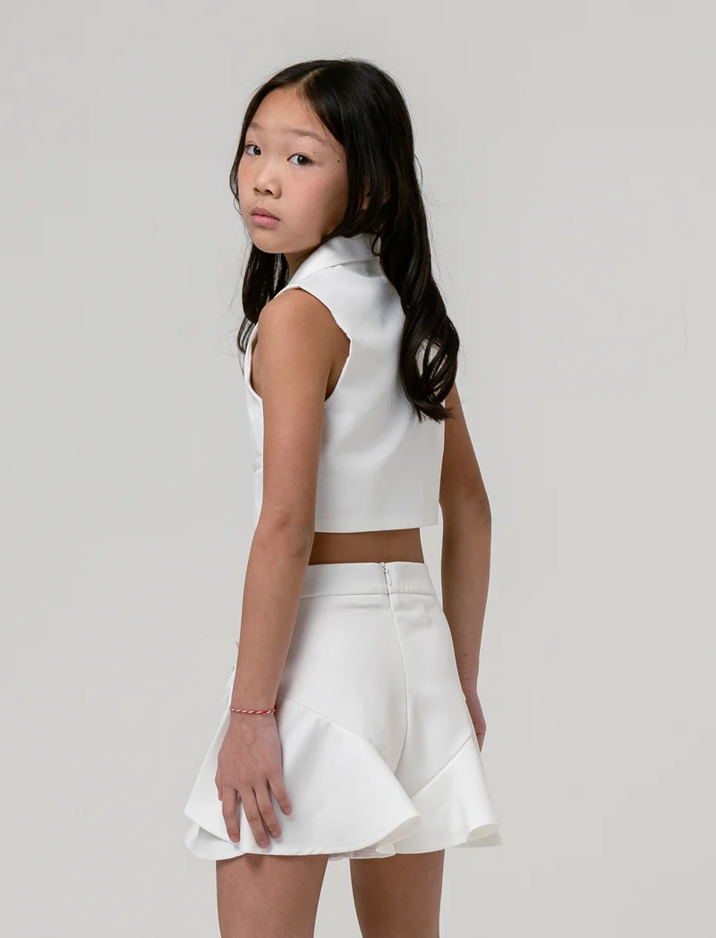 Gilet elegante da bambina - Bianco latte
