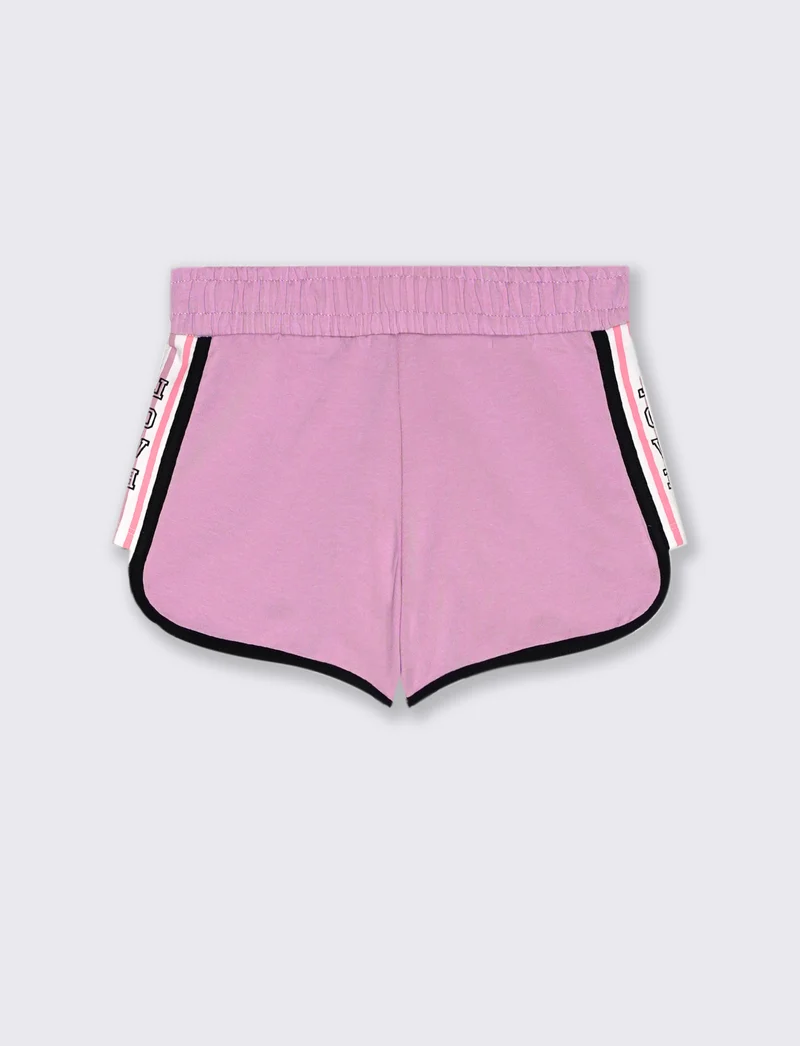 Short con bordini a contrasto da bambina - Rosa