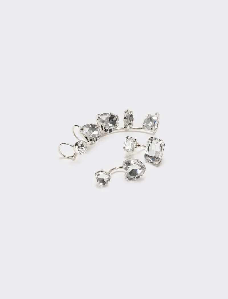Orecchini donna ear cuff strass - Argento