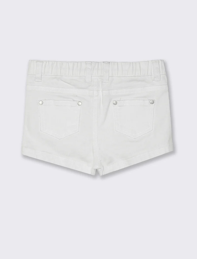 Short con tasche da neonata - Bianco