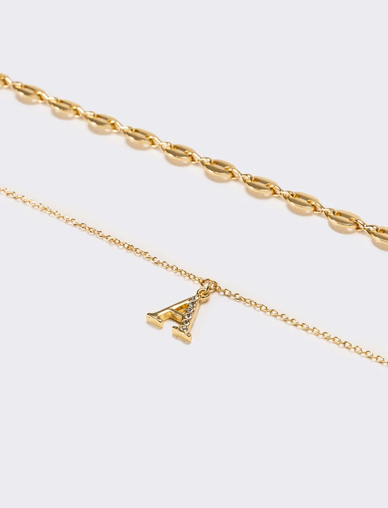 Collana donna con lettera iniziale - var 1