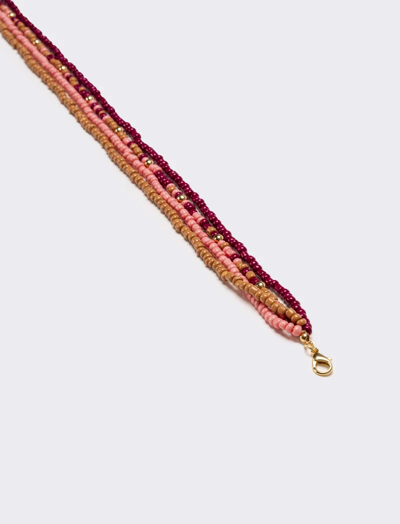 Collana donna 4 fili di conteria - Bordeaux