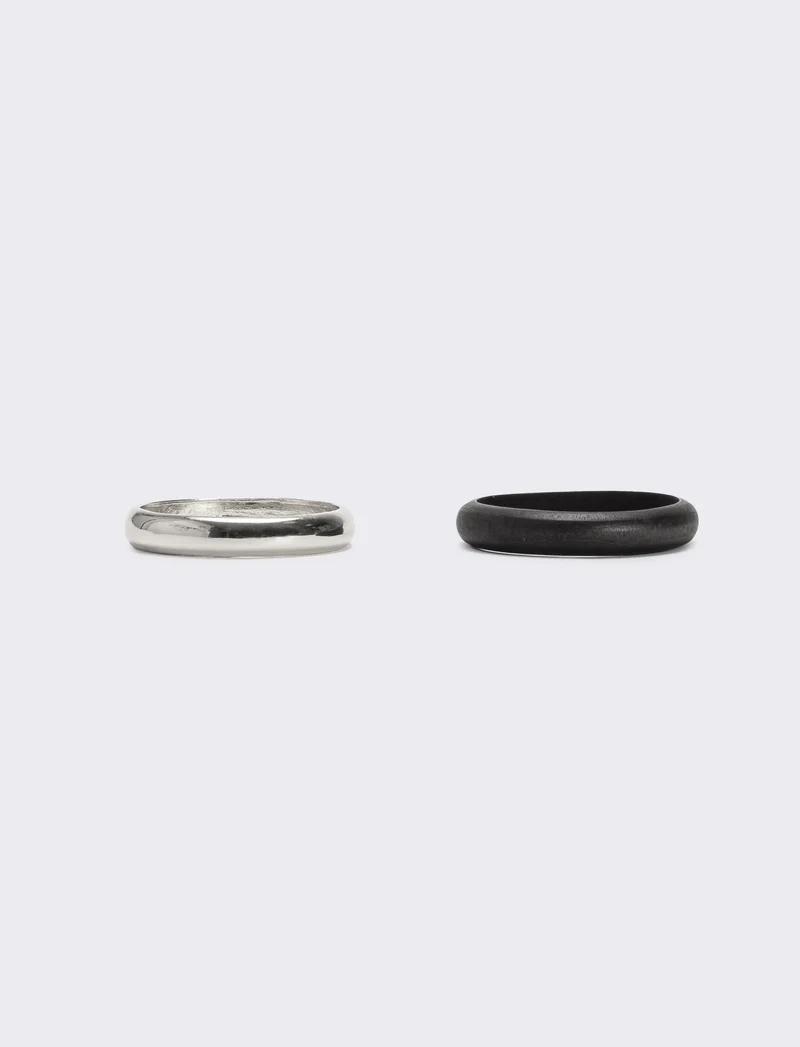 Bracciale donna metallo e legno - Argento