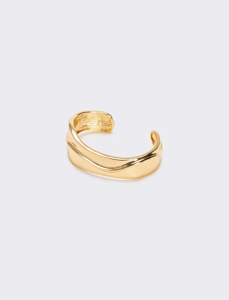 Bracciali donna rigido con striature - Oro