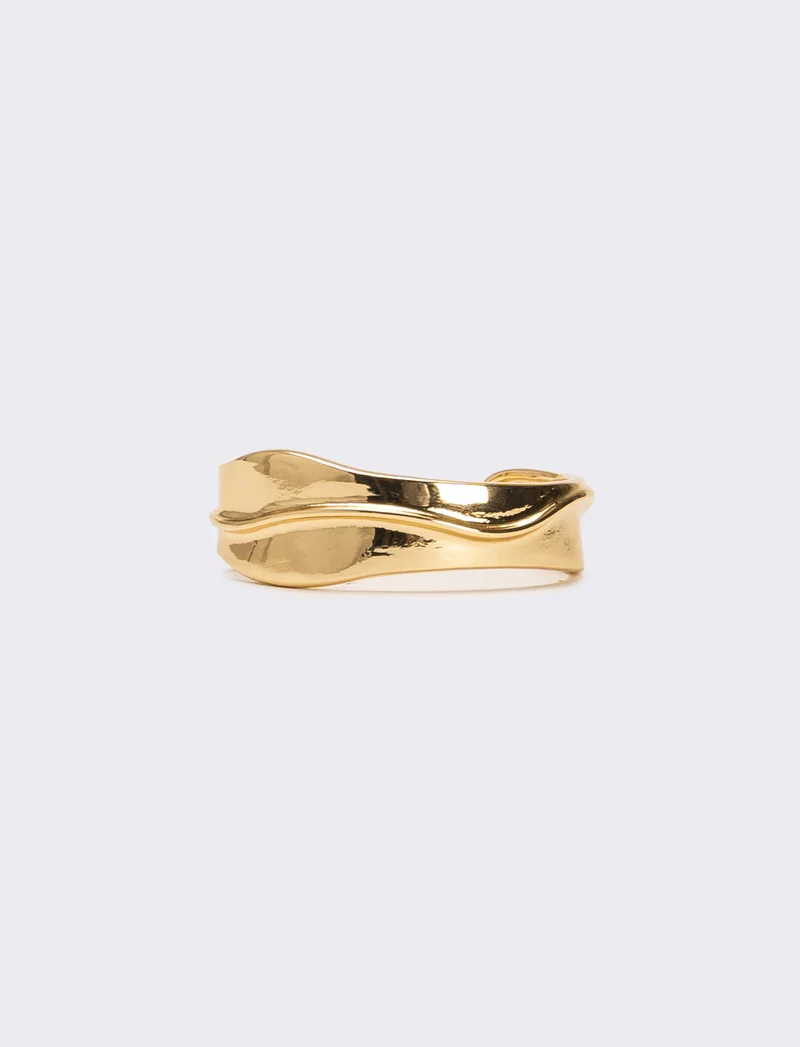 Bracciali donna rigido con striature - Oro