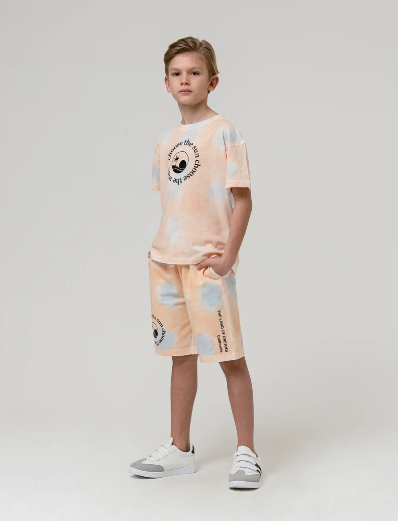 T-shirt stampata tie-dye da bambino - Fantasia