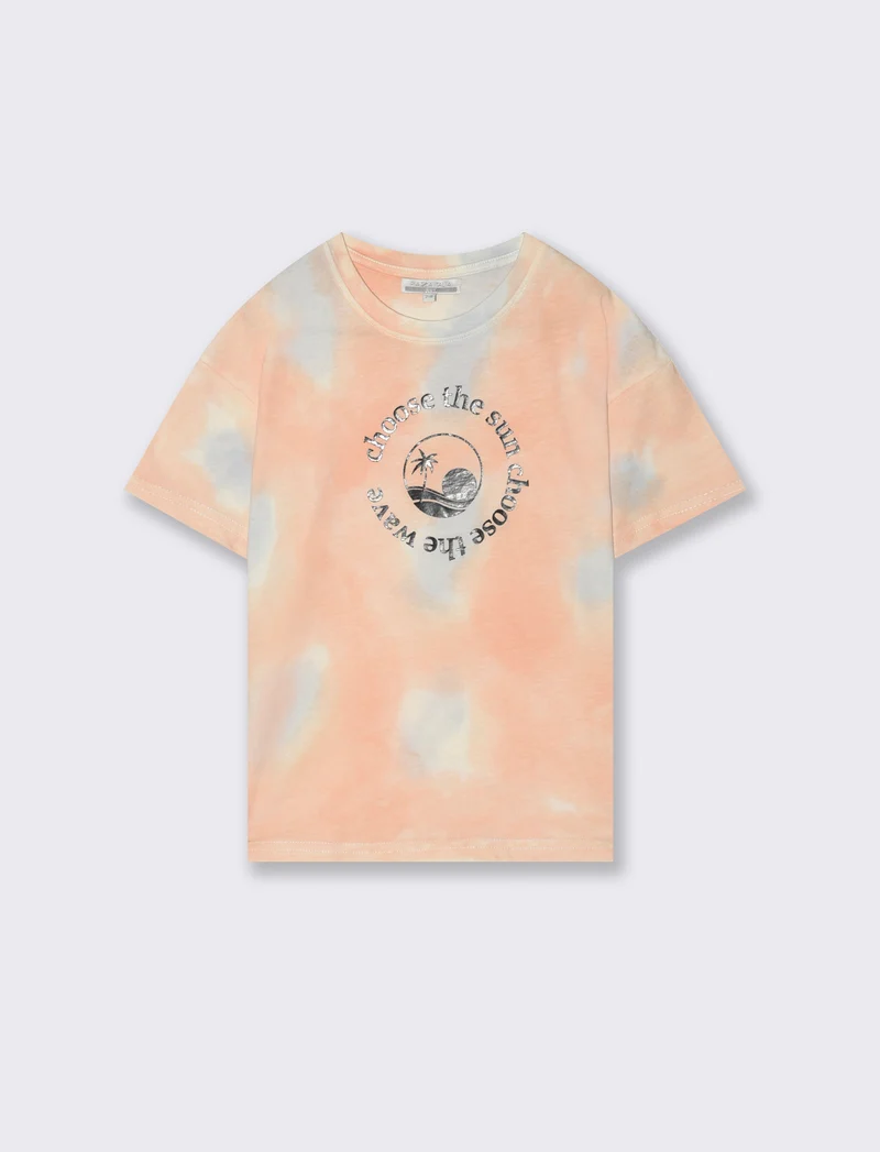 T-shirt stampata tie-dye da bambino - Fantasia
