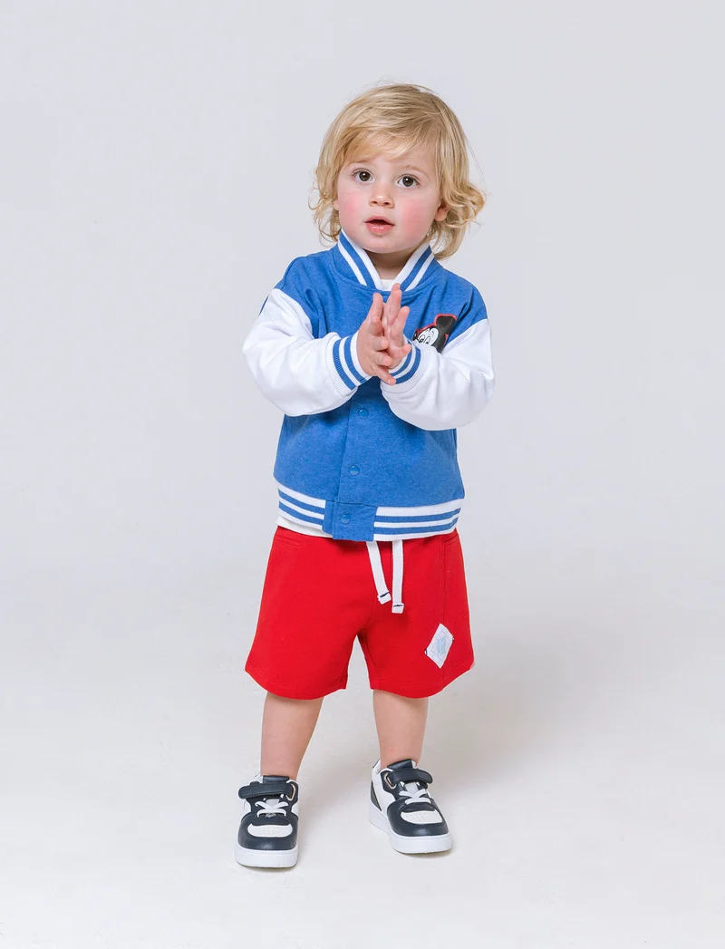Felpa Mickey Mouse con bottoni da neonato - Blu cobalto