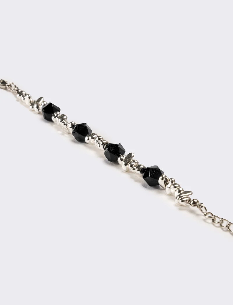 Bracciale uomo con pietra - Nero