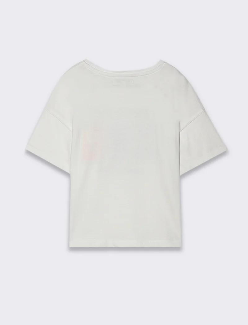 T-shirt mezza manica girocollo da bambina - Bianco latte