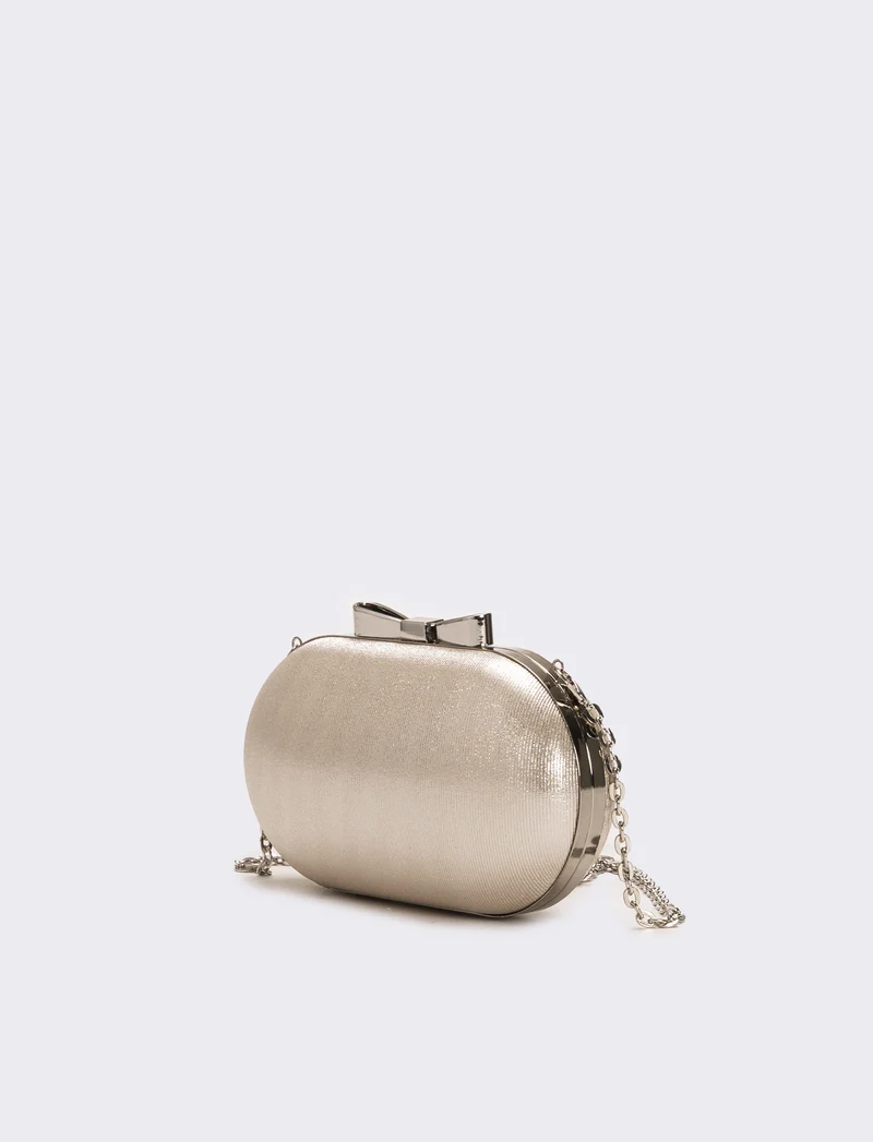 Borsa donna pochette con fiocco - Argento