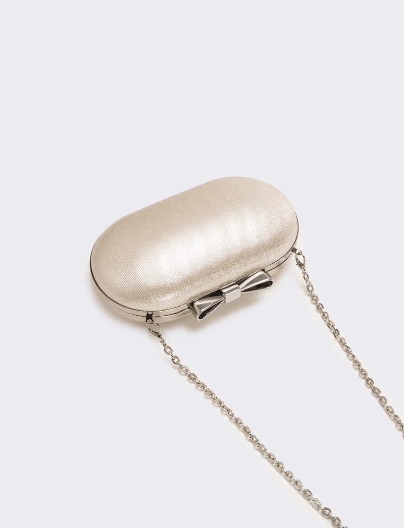 Borsa donna pochette con fiocco - Argento
