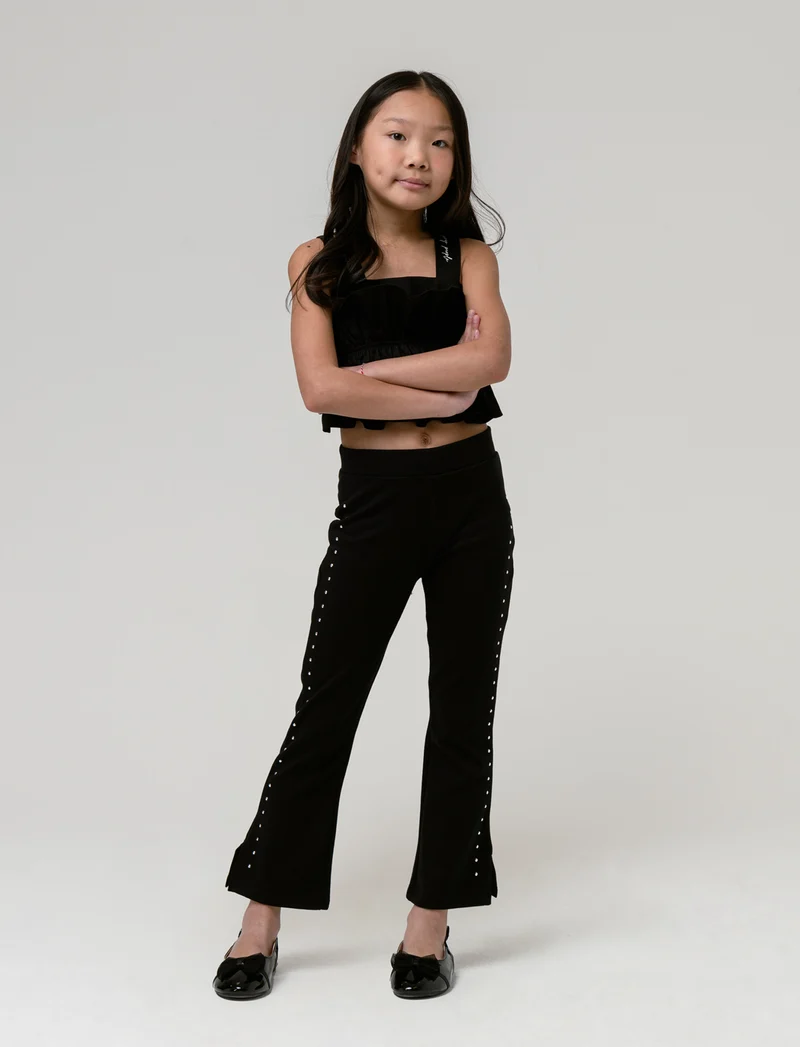 Leggings modello flare da bambina - Nero