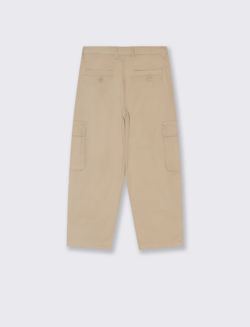 Pantaloni cargo mom fit da bambina - Beige