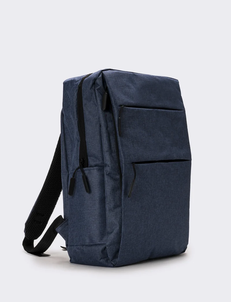 Zaino uomo basic con zip - Blu