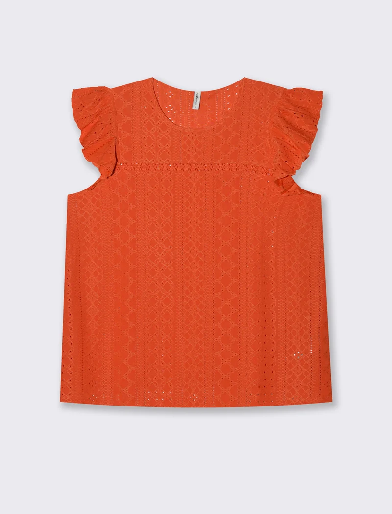 Top in pizzo da donna - Arancio
