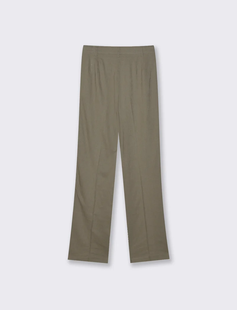 Pantalone gamba dritta da donna - Verde salvia